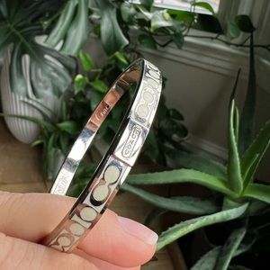 Coach Kissing C's Bangle Bracelet- sliver with white undertone